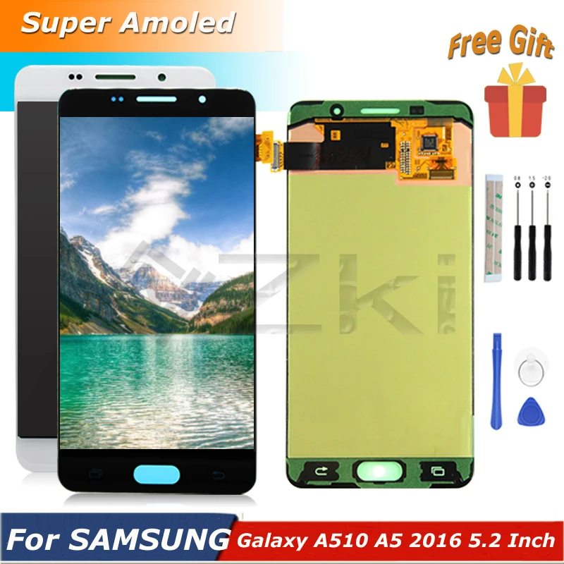 ЖК-дисплей 5,2 дюйма для Samsung Galaxy A5 2016 A510, сменный сенсорный экран A510F, дигитайзер в сборе A510M A510FD A5100 с инструментами
ЖК-дисплей 5,2 дюйма для Samsung Galaxy A5 2016 A510, сменный сенсорный экран A510F, дигитайзер в сборе A510M A510FD A5100 с инструментами