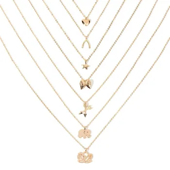 HWASY1804 popular jewelry metal multi-layer Necklace combination suit love elephant clavicle chain fashion versatile pendant
HWASY1804 popular jewelry metal multi-layer Necklace combination suit love elephant clavicle chain fashion versatile pendant