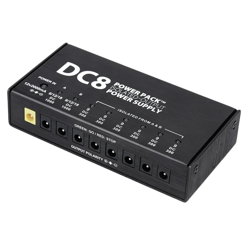 VITOOS DC8 Guitar Effects Pedal Power Supply 8 Isolated Outputs 6 Way 9V 2 Way Adjustable 9V 12V 18V Switching Stabilized Voltag
VITOOS DC8 Guitar Effects Pedal Power Supply 8 Isolated Outputs 6 Way 9V 2 Way Adjustable 9V 12V 18V Switching Stabilized Voltag