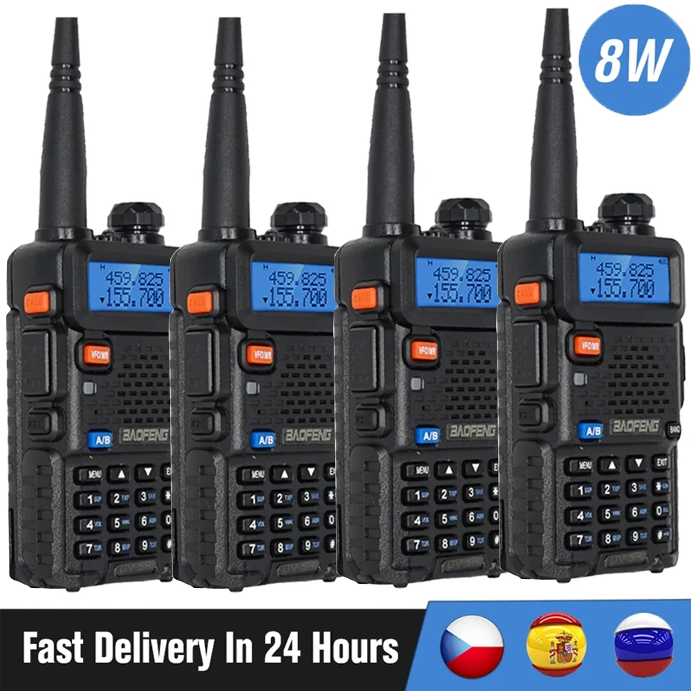 Рация Baofeng UV5R 8 Вт УКВ/УВЧ радиостанция Cb высокой мощности приемопередатчик