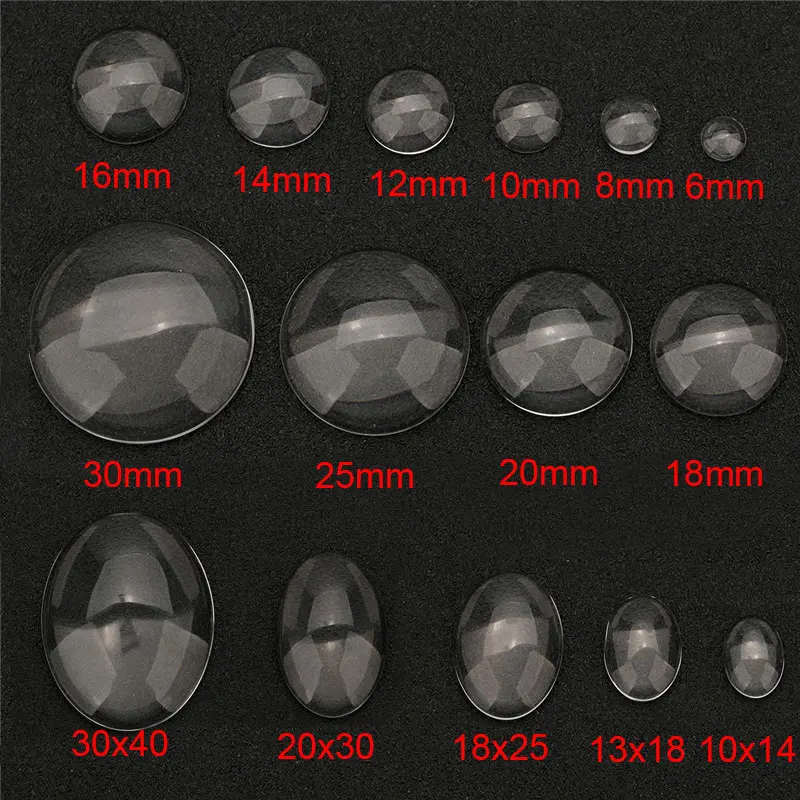 

Oval Round Glass Cabochon 6mm 8mm 10mm 12mm 14mm 16mm 18mm 20mm 25mm 30mm Transparent Clear Flatback Cameo For Jewelry Making