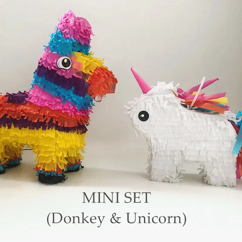 Mini Pinata Rainbow Donkey White Unicorn 2PCS Set with Confetti Fillings Kids Birthday Decorations Beating Props Party Supplies
Mini Pinata Rainbow Donkey White Unicorn 2PCS Set with Confetti Fillings Kids Birthday Decorations Beating Props Party Supplies