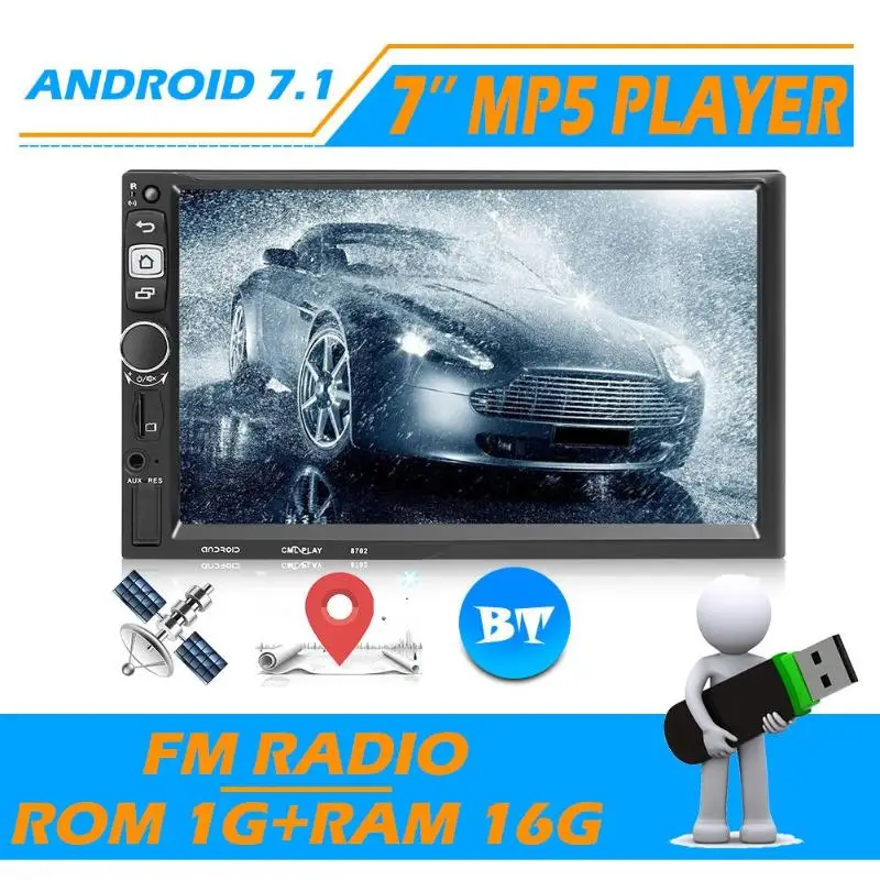 VODOOL 7 inch Touch Screen 8702 MP5 Player Android 7.1 2 DIN Car In-Dash Read U Disk Bluetooth AUX Video Input Stereo BT GPS FM
VODOOL 7 inch Touch Screen 8702 MP5 Player Android 7.1 2 DIN Car In-Dash Read U Disk Bluetooth AUX Video Input Stereo BT GPS FM