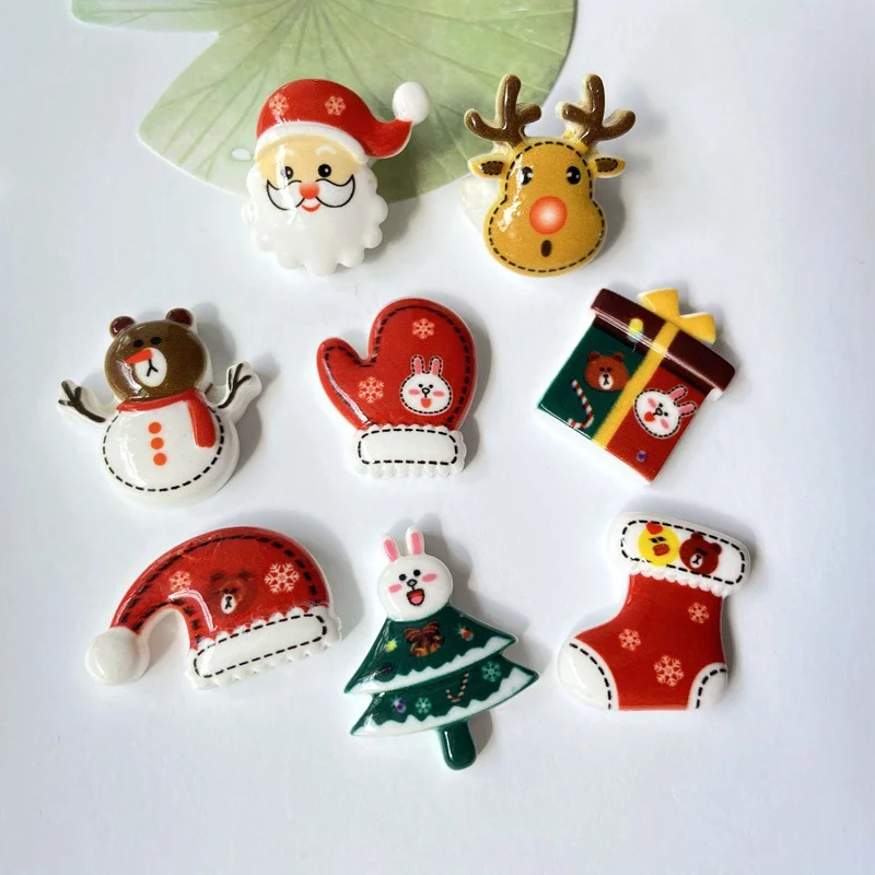 Description Picture 4 of item10Pcs Christams Party Biscuit Simulation Dessert Planar Resin Accessories Home Decor Crafts Jewelry Making Embellishments