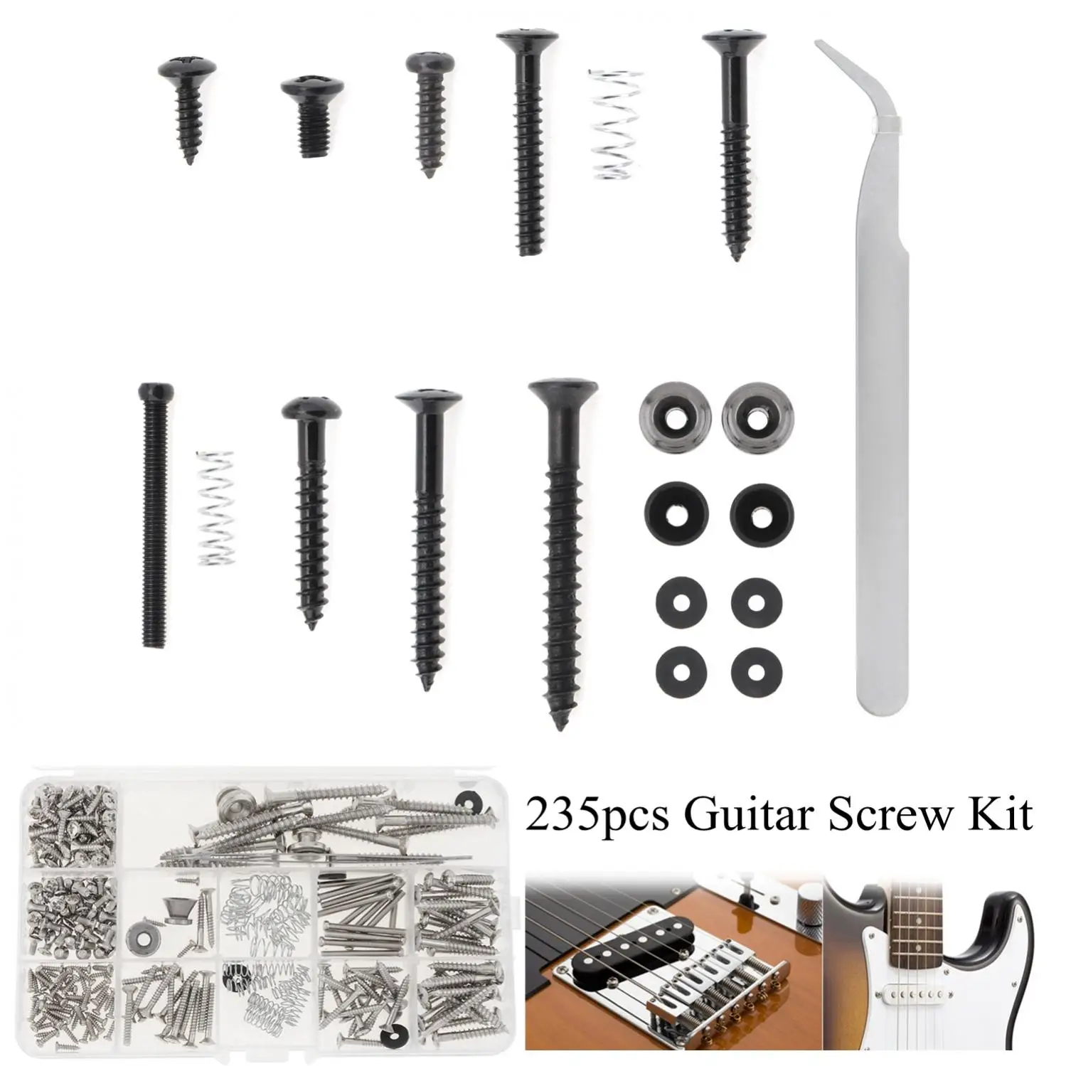 235pcs Guitar Screw Kit Bridge Neck Plate Pickup Ring Pickguard Screw Accessories with Storage Box for TL STGuitar Pickup Bridge
235pcs Guitar Screw Kit Bridge Neck Plate Pickup Ring Pickguard Screw Accessories with Storage Box for TL STGuitar Pickup Bridge