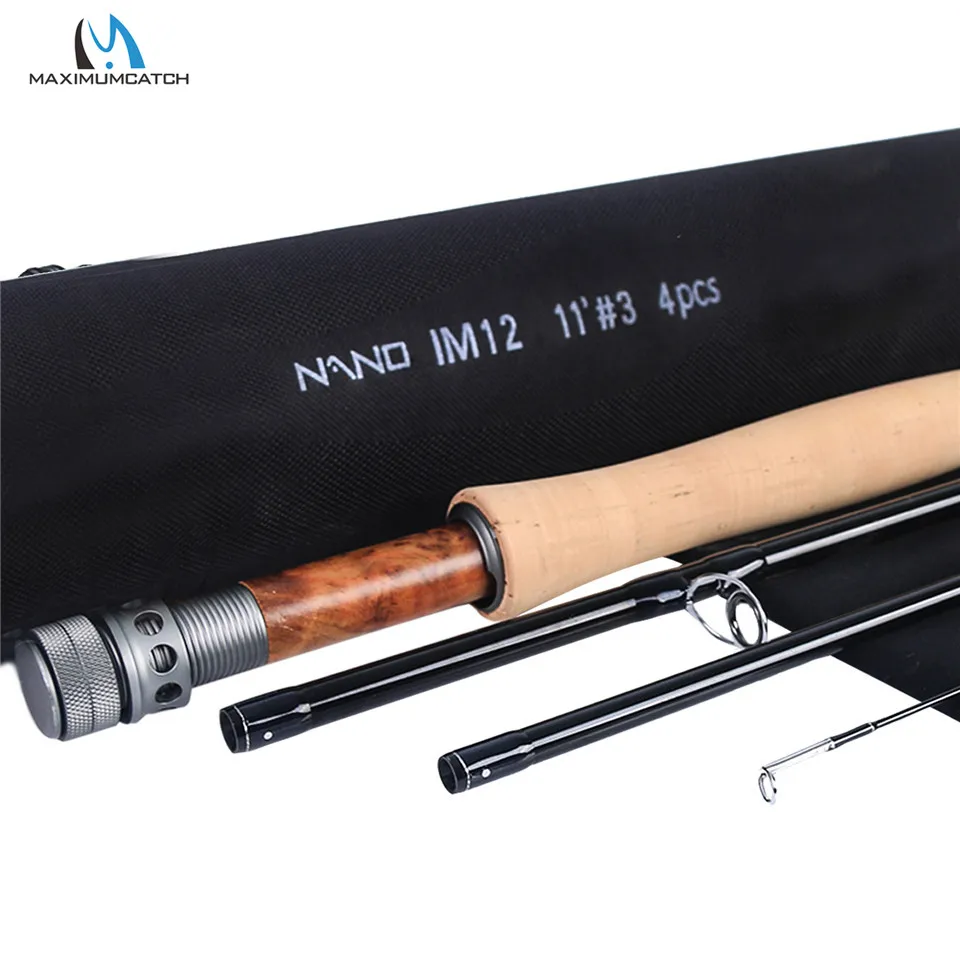 

Maximumcatch NANO Nymph 10FT/11FT 2/3/4wt Fly Fishing Rod IM12 Graphite Carbon Fiber Fast Action Fly Rod with Cordura Tube