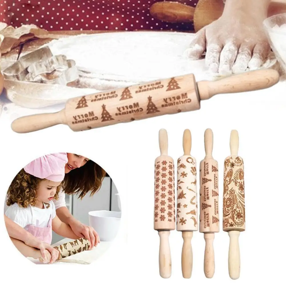 Christmas Embossing Rolling Pin Baking Cookies Noodle Biscuit Fondant Cake Dough Engraved Roller Reindeer Snowflake
Christmas Embossing Rolling Pin Baking Cookies Noodle Biscuit Fondant Cake Dough Engraved Roller Reindeer Snowflake
