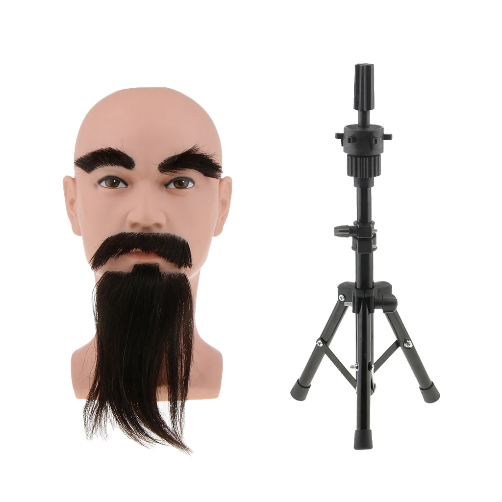 Male Mannequin Head Jewelry Wigs Cap Hat Display Model W/ Beard&Tripod Stand Male Mannequin Head Jewelry Wigs Cap Hat Display Model W/ Beard&Tripod Stand