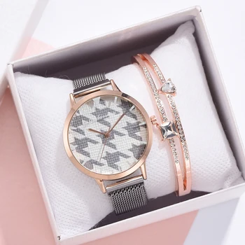 Luxury 2pcs Women Watches Bracelet Set Fashion Elegant Magnet Buckle Ladies Simple Dress Watch Set Relogio Feminino Dropshipping 
Luxury 2pcs Women Watches Bracelet Set Fashion Elegant Magnet Buckle Ladies Simple Dress Watch Set Relogio Feminino Dropshipping