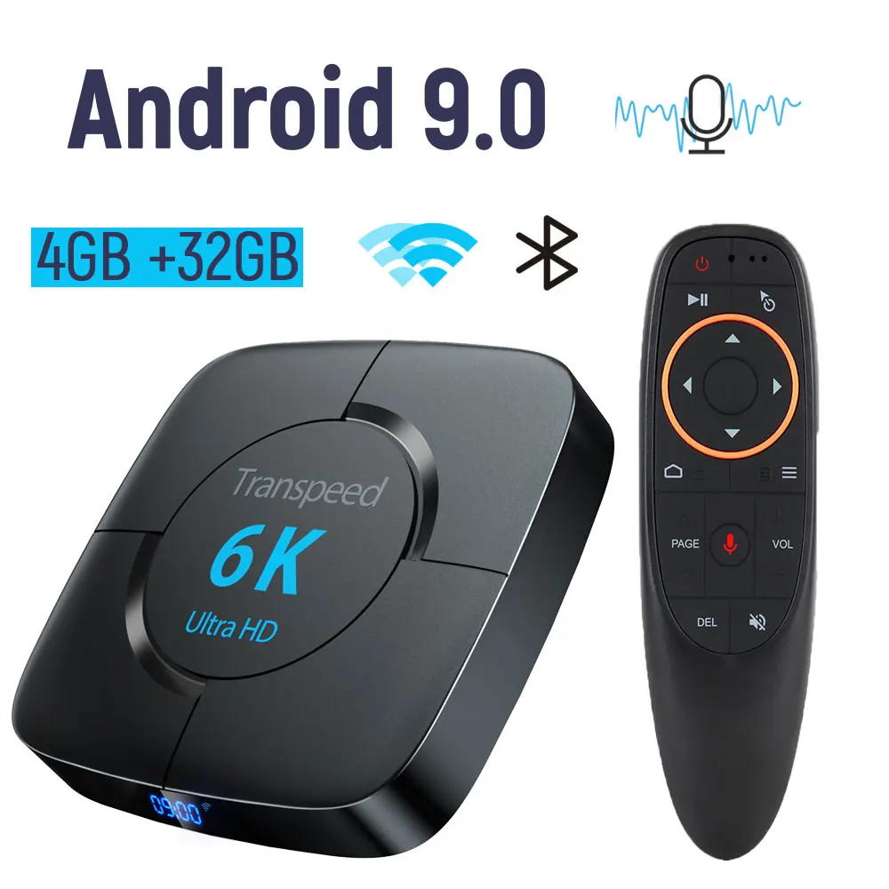 Transpeed 6k TV Box Android 9.0 4GB RAM 32GB Google Voice Assistant Tv Box Fast Wifi Youtube 6K 3D Top Box Media Player
Transpeed 6k TV Box Android 9.0 4GB RAM 32GB Google Voice Assistant Tv Box Fast Wifi Youtube 6K 3D Top Box Media Player