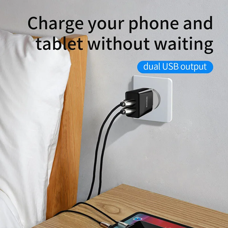 Зарядное устройство Baseus с двумя USB портами макс. 2 1 А|travel wall charger|wall chargercharger adapter |