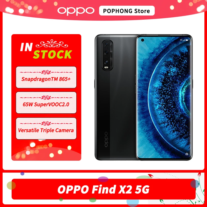 Смартфон OPPO Find X2 6 7 дюйма 8 Гб ОЗУ 256 ПЗУ Snapdragon 865 восемь ядер 65 Вт SuperVOOC 2 0