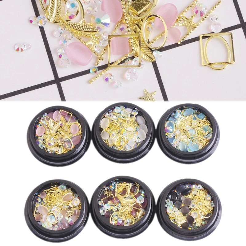Blueness 1 Box Mixed Shape Metal 3D Nail Art Decoration DIY Square Round Design Nail Decoration Metal Manicure Accessories JH758
Blueness 1 Box Mixed Shape Metal 3D Nail Art Decoration DIY Square Round Design Nail Decoration Metal Manicure Accessories JH758
