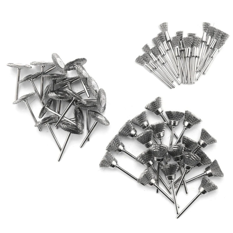 Steel Rotary Brush for 60Pcs 3mm Shank Wire Wheel Brush Mini Drill Rotary Tool for Metal Rust Polishing
Steel Rotary Brush for 60Pcs 3mm Shank Wire Wheel Brush Mini Drill Rotary Tool for Metal Rust Polishing