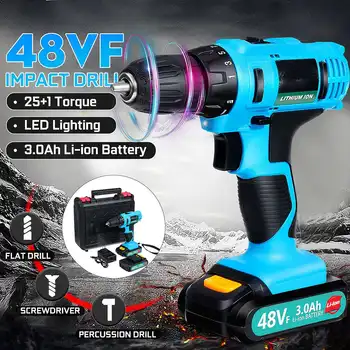 200W 48VF 21V Electric Screwdriver Househeld Cordless 2 Speed Screwdriver With Rechargeable Battery Impact Drill Power Tool 
200W 48VF 21V Electric Screwdriver Househeld Cordless 2 Speed Screwdriver With Rechargeable Battery Impact Drill Power Tool