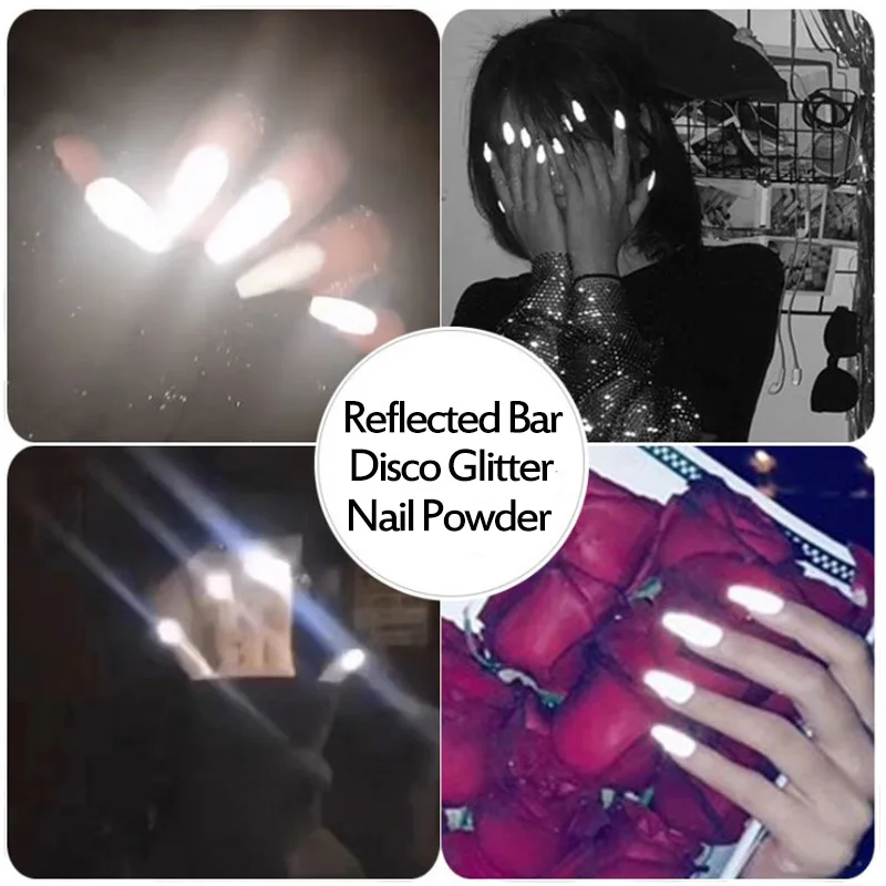 1Box Reflective Nail Glitter Powder Shiny Dust Glow In The Dark For Bar Disco Sparkling Pigment Fluorescent Nail Art Decorations
1Box Reflective Nail Glitter Powder Shiny Dust Glow In The Dark For Bar Disco Sparkling Pigment Fluorescent Nail Art Decorations