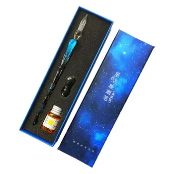 Vintage Handmade Starry Sky Crystal Glass Dip Signature Ink Fountain Pen Writing Tools With Gift Box
Vintage Handmade Starry Sky Crystal Glass Dip Signature Ink Fountain Pen Writing Tools With Gift Box