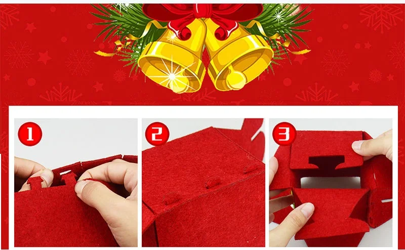 merry christmas bag folding gift bags santa claus xmas tree