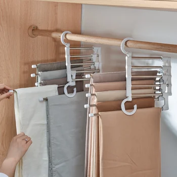 Multifunctional Five-in-one Magic Pants Rack Stainless Steel Trousers Rack / Multi-layer Storage Folding Telescopic Hanger Rack
Multifunctional Five-in-one Magic Pants Rack Stainless Steel Trousers Rack / Multi-layer Storage Folding Telescopic Hanger Rack