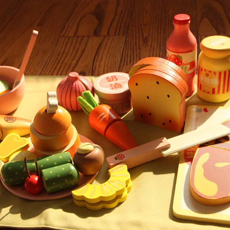 Excellent Wood Western Dinner Wooden Model Kitchen Play House Children Magnetic Slicer Wooden Toy Cutting
Excellent Wood Western Dinner Wooden Model Kitchen Play House Children Magnetic Slicer Wooden Toy Cutting