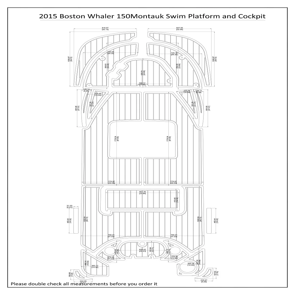 2015 Boston Whaler 150 Montauk Swim Platform Cockpit Boat EVA Faux Teak Deck Pad
2015 Boston Whaler 150 Montauk Swim Platform Cockpit Boat EVA Faux Teak Deck Pad