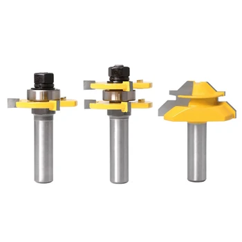 3Pcs 1/2 Shank Tongue & Groove Joint Assembly Router Bit 45 Degree Lock Miter Route Set Stock Wood Milling Cutter Set
3Pcs 1/2 Shank Tongue & Groove Joint Assembly Router Bit 45 Degree Lock Miter Route Set Stock Wood Milling Cutter Set