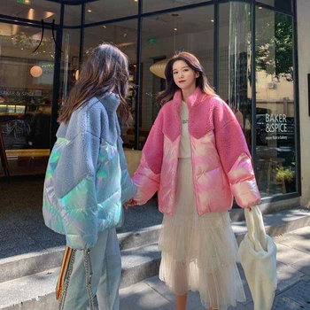 2019 Women Winter Thick Stand Collar Parkas Fashion Suede Lambswool Patchwork Jackets Lady Casual Loose Glossy Coats
2019 Women Winter Thick Stand Collar Parkas Fashion Suede Lambswool Patchwork Jackets Lady Casual Loose Glossy Coats