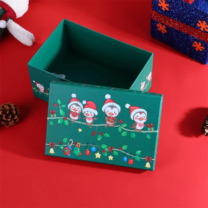 

10 шт./лот Рождественская зеленая Подарочная Коробка прямоугольная Цветочная плюшевая игрушка упаковочные сумки Рождественская Праздничная упаковочная коробка Мультяшные бумажные коробки
