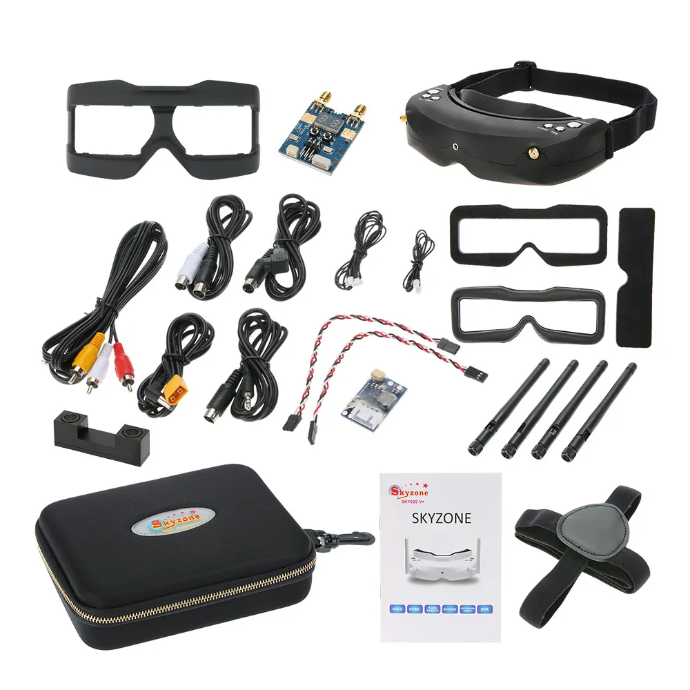 

Skyzone SKY02S V+ 3D FPV Goggle/Video Glasses with 3D/2D Mode 48CH 5.8G Diversity Receiver Head Track/Camera for RC Quadcopter