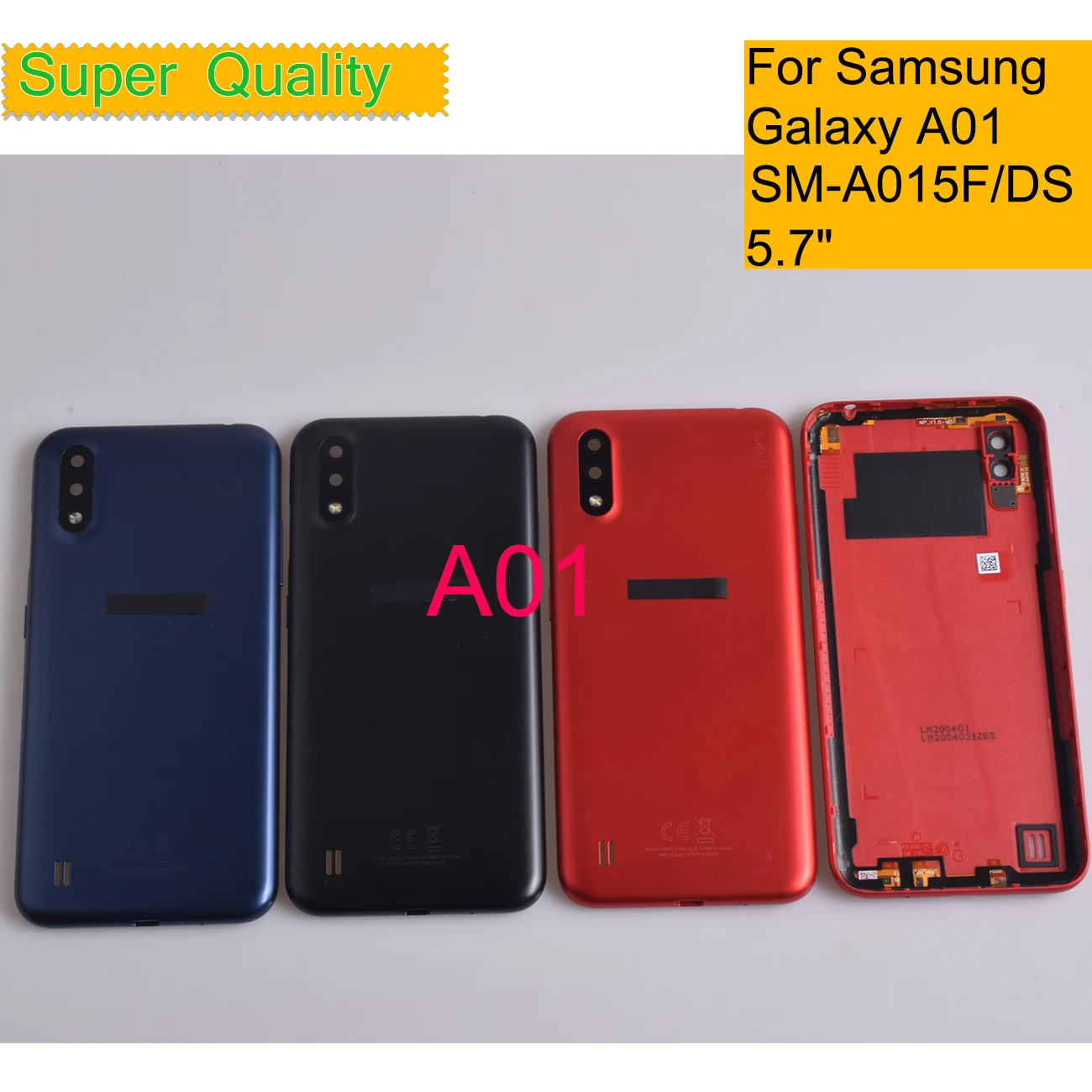 

10Pcs/Lot For Samsung Galaxy A01 A015 A015F SM-A015F/DS Housing Back Cover Case Rear Battery Door Chassis Housing Replacement