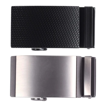 2Pcs Men's Solid Buckle Automatic Ratchet Leather Belt Buckle with 2 Bar Stripes-Silver with Twill-Black
2Pcs Men's Solid Buckle Automatic Ratchet Leather Belt Buckle with 2 Bar Stripes-Silver with Twill-Black
