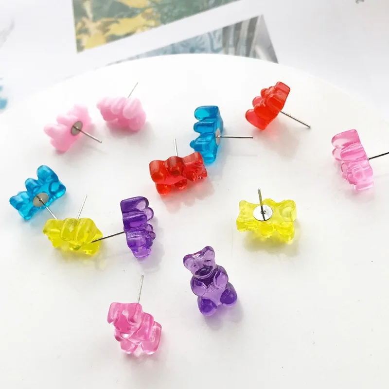 Sweet Bear Stud Earrings Colorful Resin Cute Bears Animal Cartoon Earring For Girl Gifts
Sweet Bear Stud Earrings Colorful Resin Cute Bears Animal Cartoon Earring For Girl Gifts