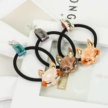 Cuerda para el pelo conejo zorro gato anillo de arcos elástico tocado para el cabello accesorios para el cabello mujeres diademas decoraciones de cabeza(China)