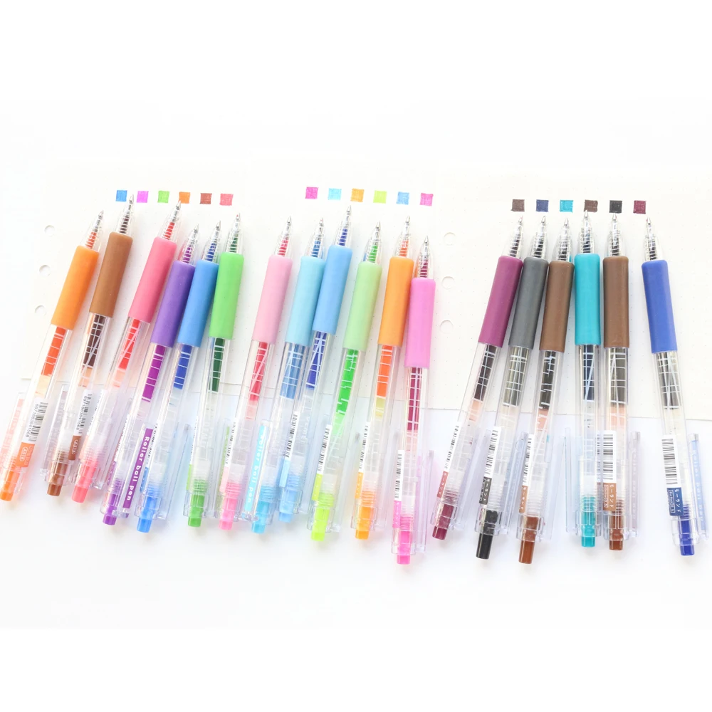 

Domikee Classic colored school student ballpoint pens set cute kids color writing block ball pens stationery supplies 0.5mm 6pcs