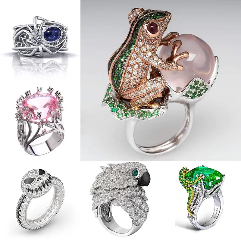 Vintage Animals Ring Frog Chameleon Spider Owl Crystal For Women Female Boho Engagement Wedding Fashion Jewlery Gift Hot Sale
Vintage Animals Ring Frog Chameleon Spider Owl Crystal For Women Female Boho Engagement Wedding Fashion Jewlery Gift Hot Sale