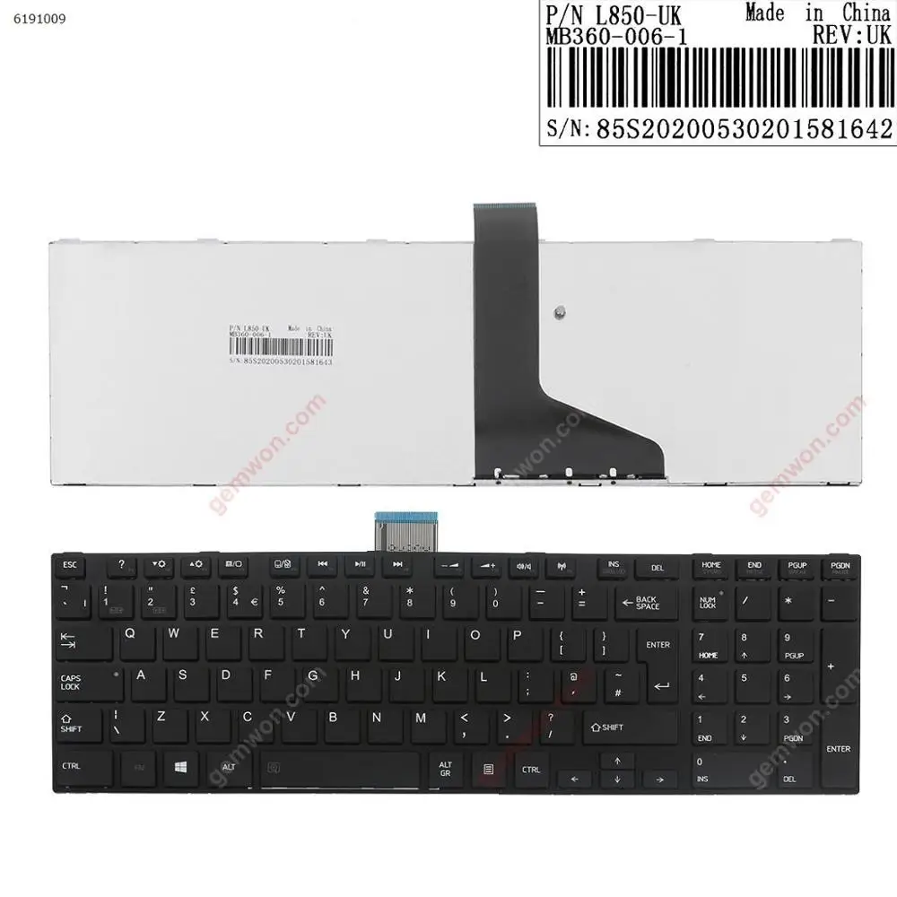 Laptop keyboard replacement notebook computer for TOSHIBA L850 GLOSSY FRAME BLACK(For Win8)
Laptop keyboard replacement notebook computer for TOSHIBA L850 GLOSSY FRAME BLACK(For Win8)