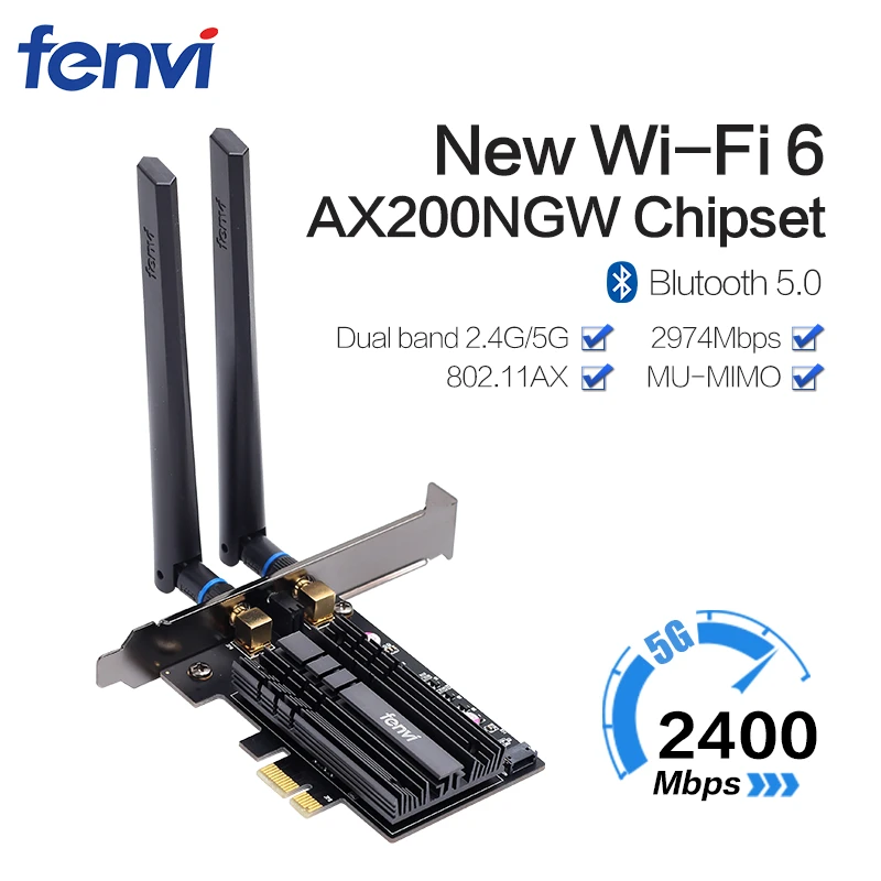 Двухдиапазонный 3000 Мбит/с Wifi 6 Intel AX200 PCIe беспроводной адаптер 2 4G/5Ghz 802.11ac/ax Bluetooth 5 0