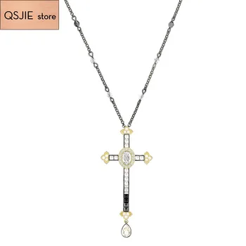 QSJIE High-quality SWA new pendant design Millennium Cross color original girl souvenir gift free freight Necklace 
QSJIE High-quality SWA new pendant design Millennium Cross color original girl souvenir gift free freight Necklace