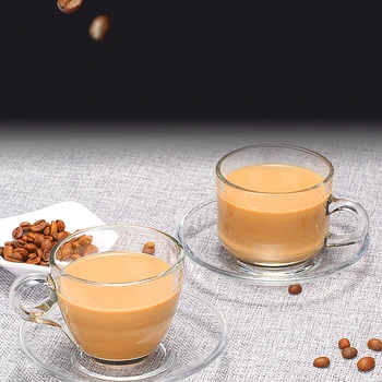 European Transparent Coffee Cup Saucer Set Household Scented Tea Cup Heat Resistant Glass Espresso Cappuccino Latte Water Milk
European Transparent Coffee Cup Saucer Set Household Scented Tea Cup Heat Resistant Glass Espresso Cappuccino Latte Water Milk