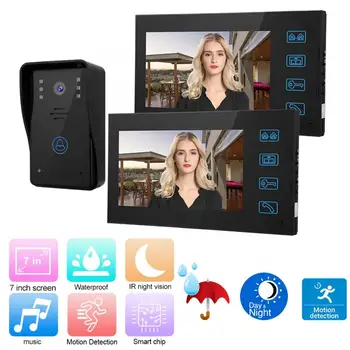 7in 100-240V Video Intercom 2 Monitors Touch Rainproof Doorphone Night Access Doorbell System
7in 100-240V Video Intercom 2 Monitors Touch Rainproof Doorphone Night Access Doorbell System