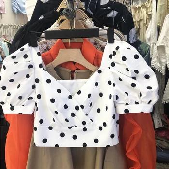 Polka Dot Shirt for Women Crop Top 2020 Summer New Korean-Style Women's Pullover Blouse Ladies Blusas Blouses Nancylim
Polka Dot Shirt for Women Crop Top 2020 Summer New Korean-Style Women's Pullover Blouse Ladies Blusas Blouses Nancylim