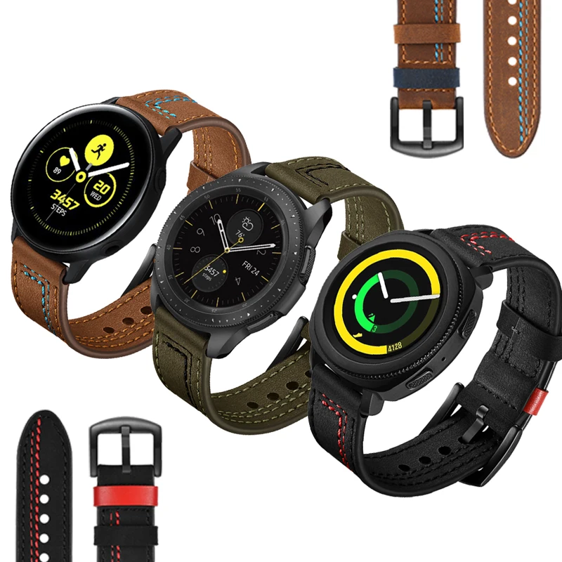 Ремешок для наручных часов Huawei GT2 Watch 2Pro Amazfit 1 2 Geunine кожаный браслет Galaxy 46 мм Gear S3
