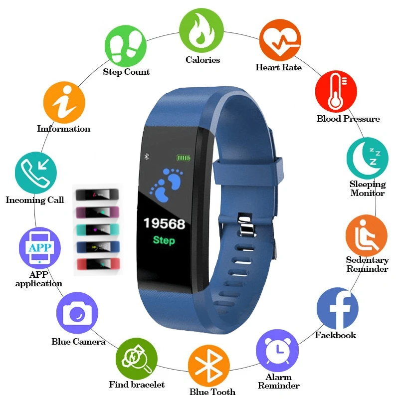 115plus Smart Bracelet 0.96in TFTDisplay Screen Men Heart Rate Monitor Band Women Sport Waterproof Pedometer Wristband Watch2020
115plus Smart Bracelet 0.96in TFTDisplay Screen Men Heart Rate Monitor Band Women Sport Waterproof Pedometer Wristband Watch2020