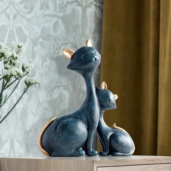 Home Decor Resin Cat Figurines Desktop Cat Statue Ornaments Livingroom Accessories Miniatures Decorative Animal Wedding Gifts 
Home Decor Resin Cat Figurines Desktop Cat Statue Ornaments Livingroom Accessories Miniatures Decorative Animal Wedding Gifts