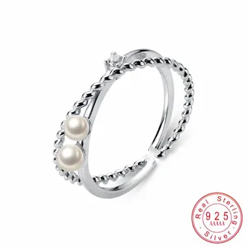 WANTME Luxury Double Crossed Pearl Rings for Women Real 100% 925 Sterling Silver Wedding Ring Fashion Jewelry For Any Party
WANTME Luxury Double Crossed Pearl Rings for Women Real 100% 925 Sterling Silver Wedding Ring Fashion Jewelry For Any Party