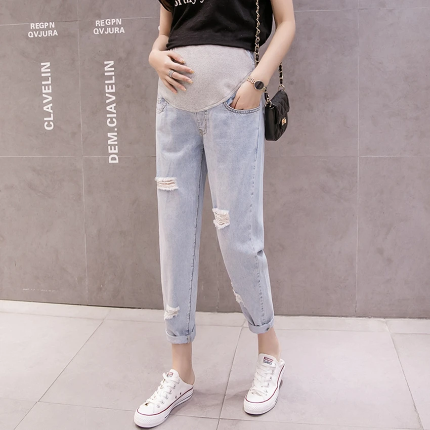 Maternity jeans spring and summer pregnant women wear casual collapse pants loose pregnant women cropped pants
Maternity jeans spring and summer pregnant women wear casual collapse pants loose pregnant women cropped pants