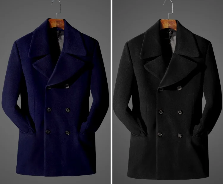 Men's woolen coat high-end show youth 2020 winter double-breasted large lapel short woolen coat Men's woolen coat high-end show youth 2020 winter double-breasted large lapel short woolen coat
