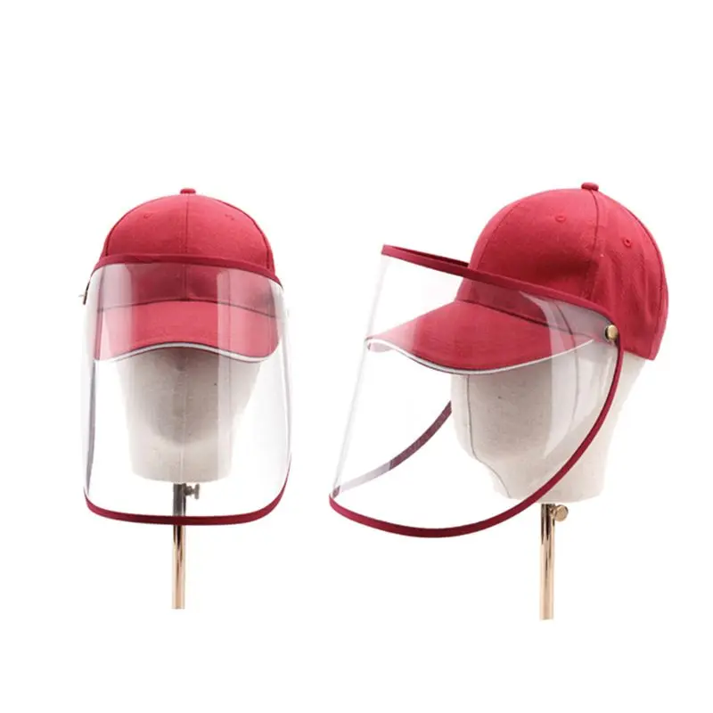Protective Cap Eye Protection Mask Baseball Cap Removable Face Anti-saliva X6HB