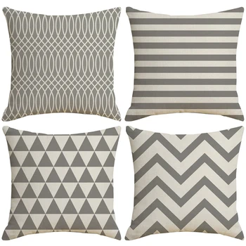4Pcs/Set New Geometric Printed Pillow Case Cusion Cover Gray Waist Square Polyester Linen Pillowcase 45cm*45cm
4Pcs/Set New Geometric Printed Pillow Case Cusion Cover Gray Waist Square Polyester Linen Pillowcase 45cm*45cm