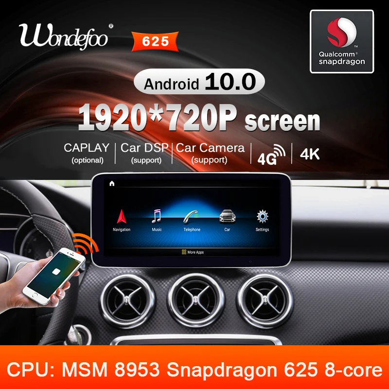 Snapdragon 8 CORE 1920*720P 4G 64G Android 10 автомобильное радио GPS для Mercedes-Benz A/B/C/CLA/CLS/E/G/GLA/GLC/GLK/V/X CIASS